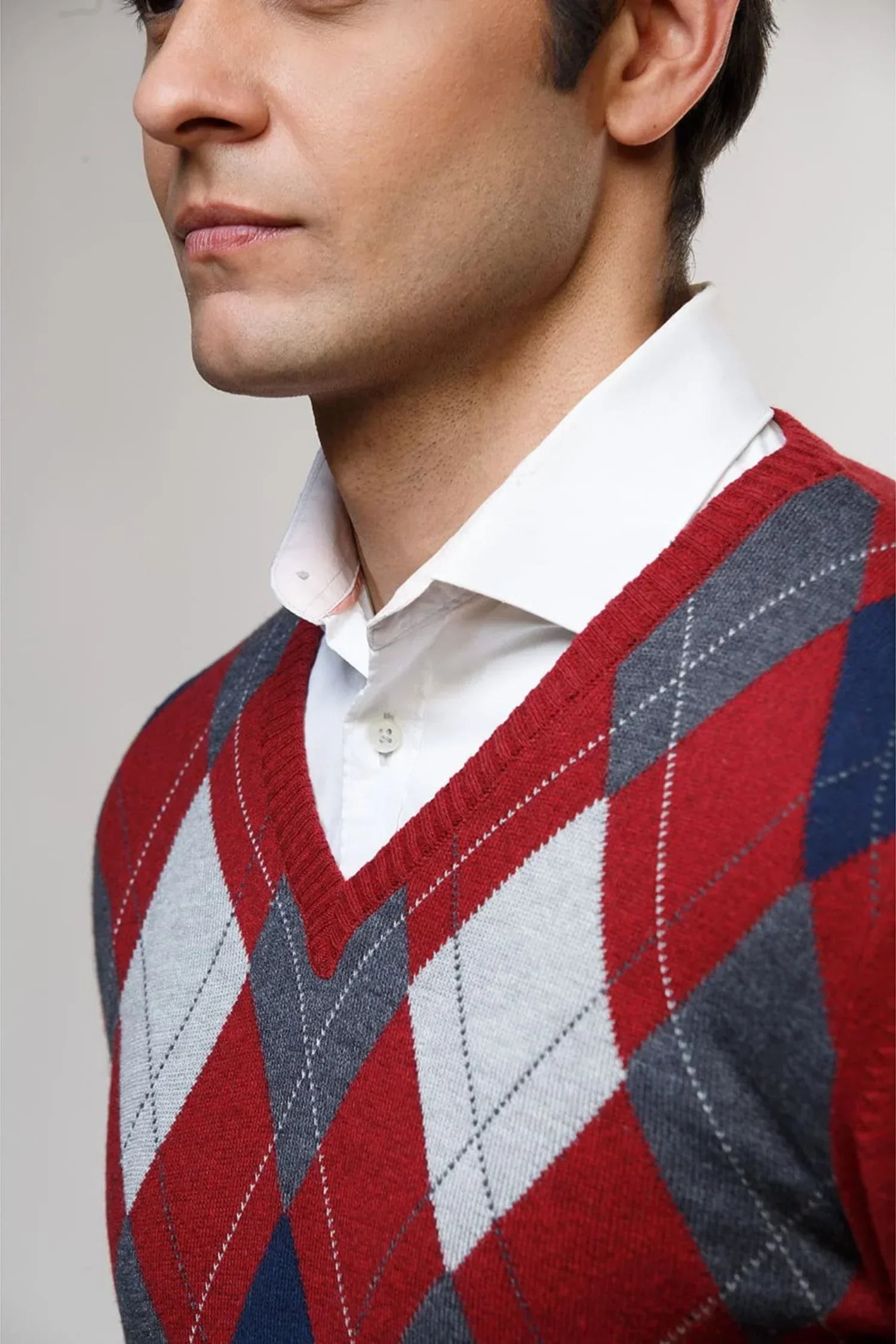 Suéter San Agustín en algodón regenerado rombos – Hombre